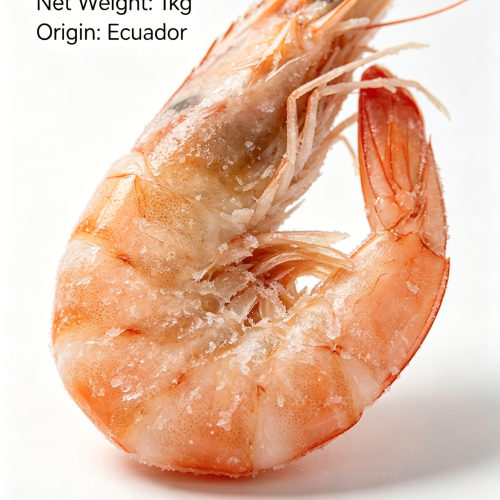 Frozen Raw Whiteleg Shrimp 21/25 Count - Unpeeled, Head-On, IQF, 2 lbs Bag